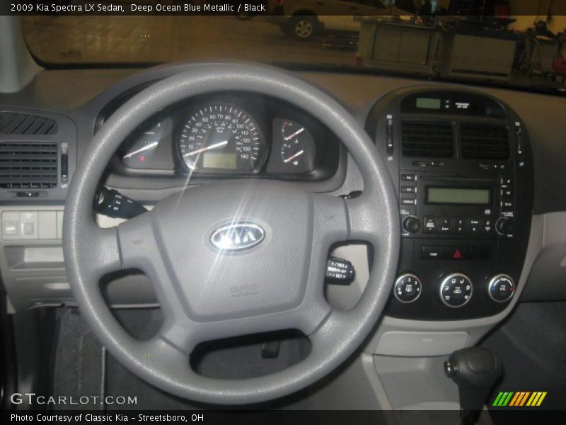 Deep Ocean Blue Metallic / Black 2009 Kia Spectra LX Sedan