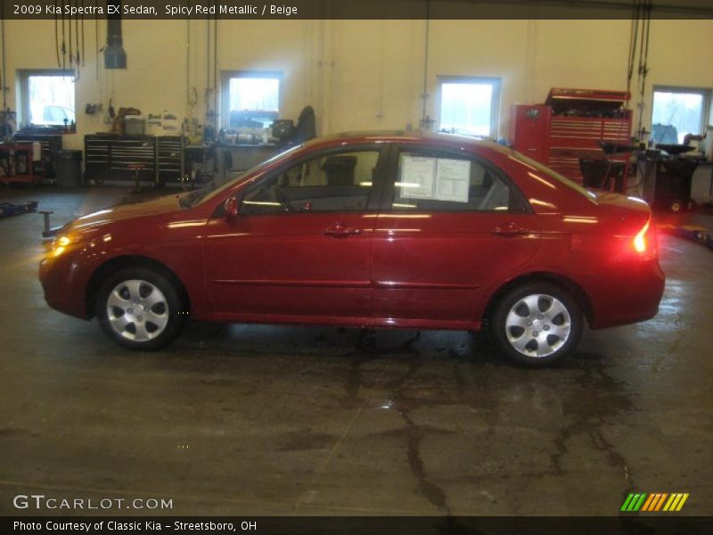 Spicy Red Metallic / Beige 2009 Kia Spectra EX Sedan