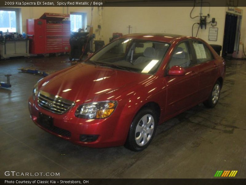 Spicy Red Metallic / Beige 2009 Kia Spectra EX Sedan