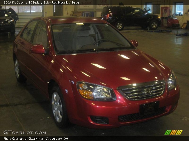 Spicy Red Metallic / Beige 2009 Kia Spectra EX Sedan