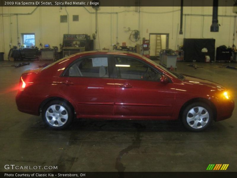 Spicy Red Metallic / Beige 2009 Kia Spectra EX Sedan