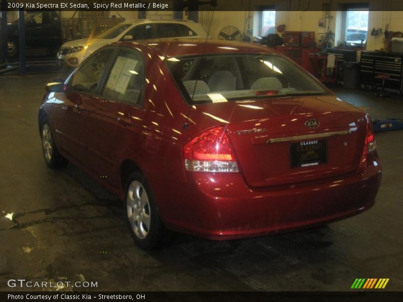 Spicy Red Metallic / Beige 2009 Kia Spectra EX Sedan