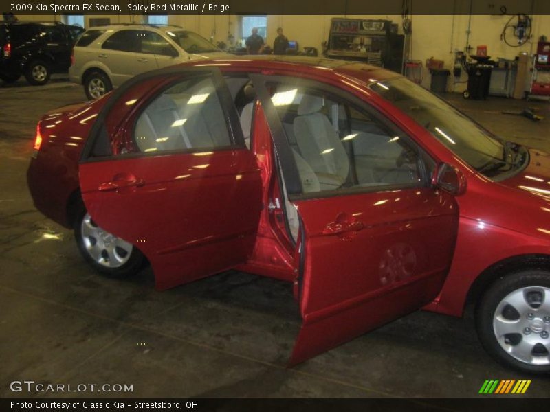Spicy Red Metallic / Beige 2009 Kia Spectra EX Sedan