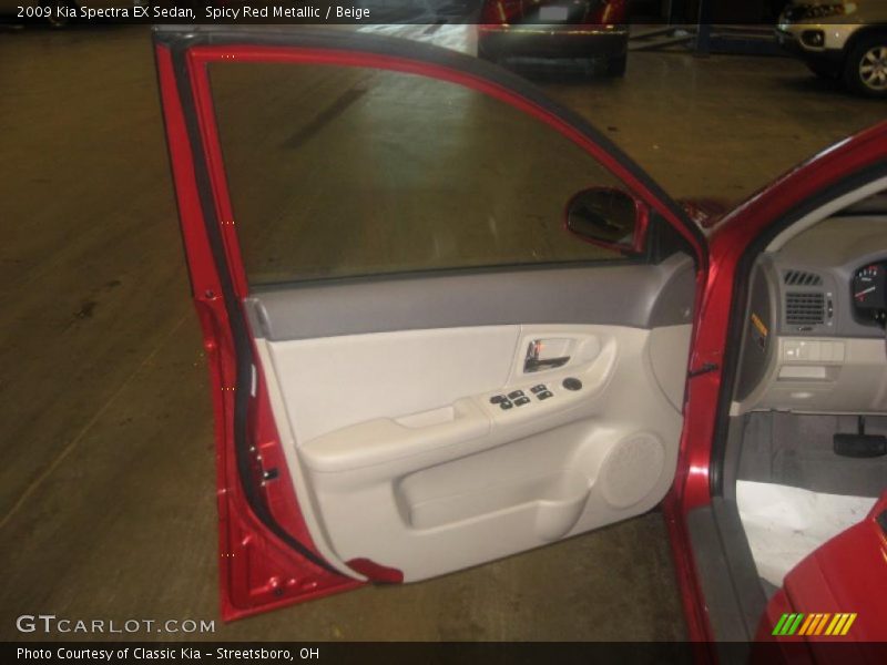 Spicy Red Metallic / Beige 2009 Kia Spectra EX Sedan