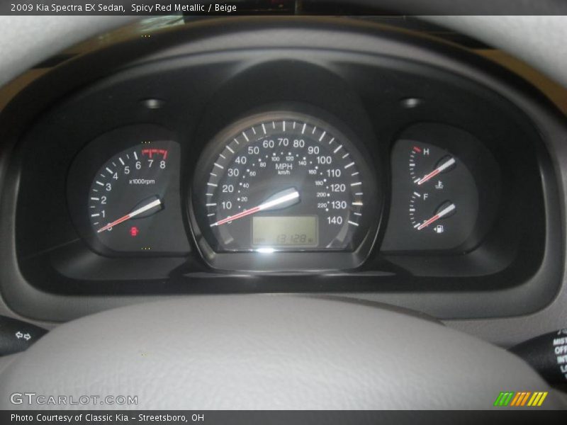 Spicy Red Metallic / Beige 2009 Kia Spectra EX Sedan