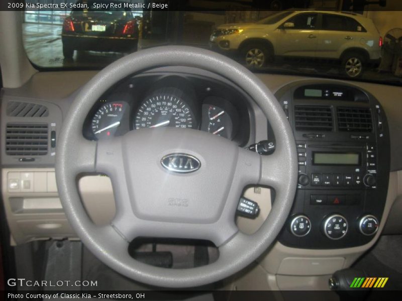 Spicy Red Metallic / Beige 2009 Kia Spectra EX Sedan