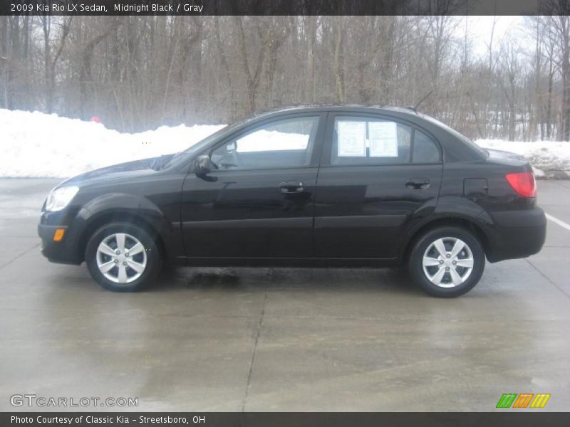 Midnight Black / Gray 2009 Kia Rio LX Sedan