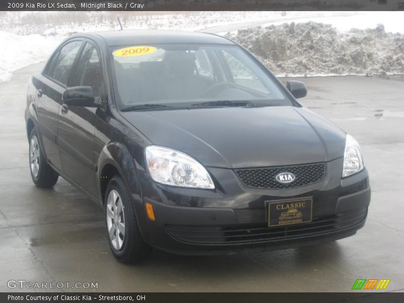 Midnight Black / Gray 2009 Kia Rio LX Sedan