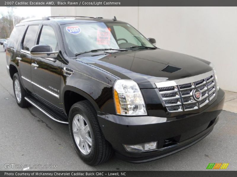 Black Raven / Cocoa/Light Cashmere 2007 Cadillac Escalade AWD