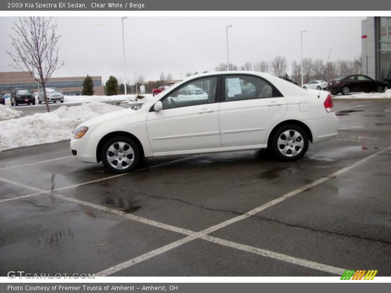 Clear White / Beige 2009 Kia Spectra EX Sedan