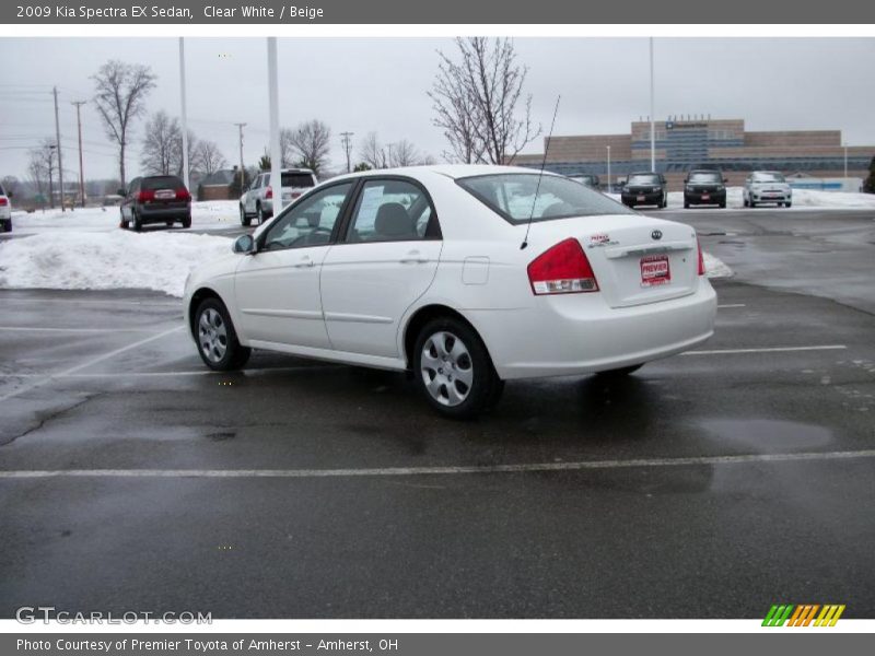 Clear White / Beige 2009 Kia Spectra EX Sedan