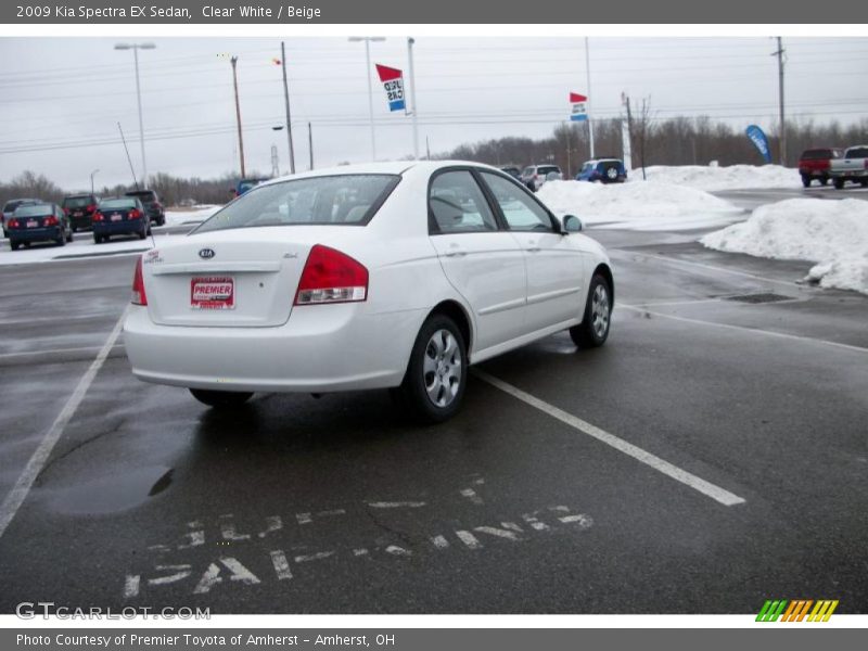 Clear White / Beige 2009 Kia Spectra EX Sedan