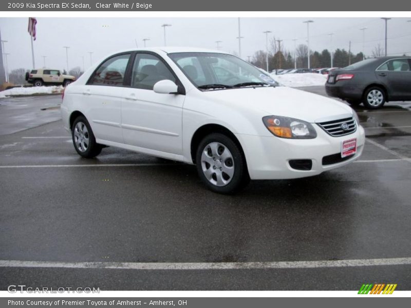 Clear White / Beige 2009 Kia Spectra EX Sedan