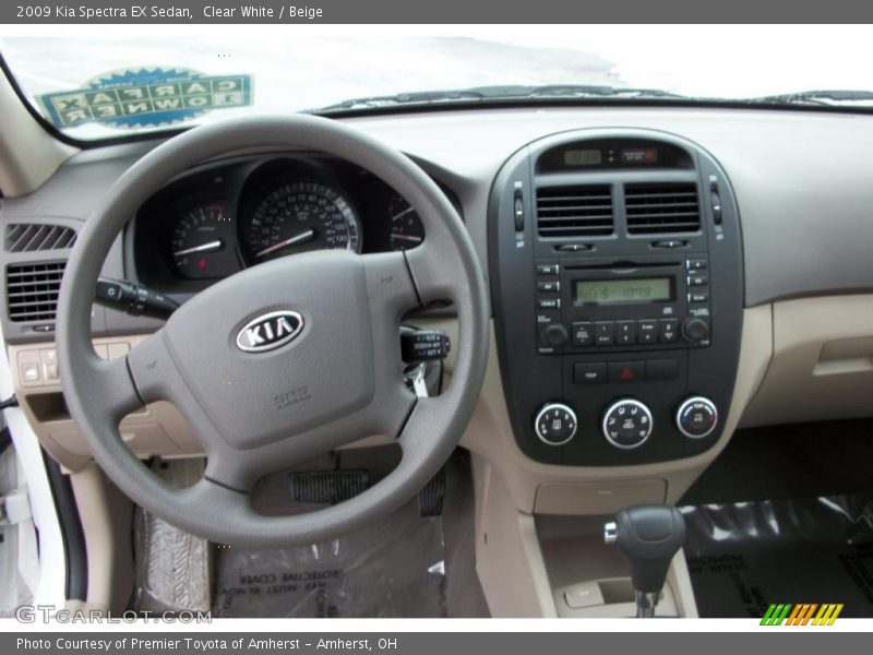 Clear White / Beige 2009 Kia Spectra EX Sedan