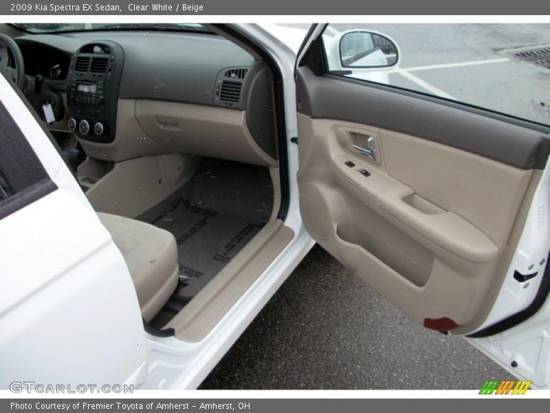 Clear White / Beige 2009 Kia Spectra EX Sedan