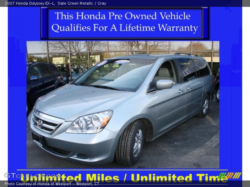 Slate Green Metallic / Gray 2007 Honda Odyssey EX-L