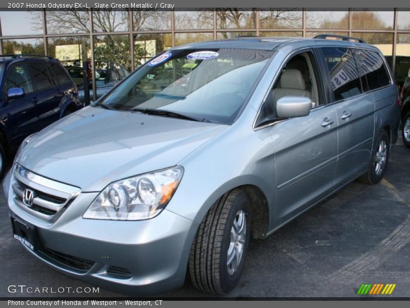 Slate Green Metallic / Gray 2007 Honda Odyssey EX-L