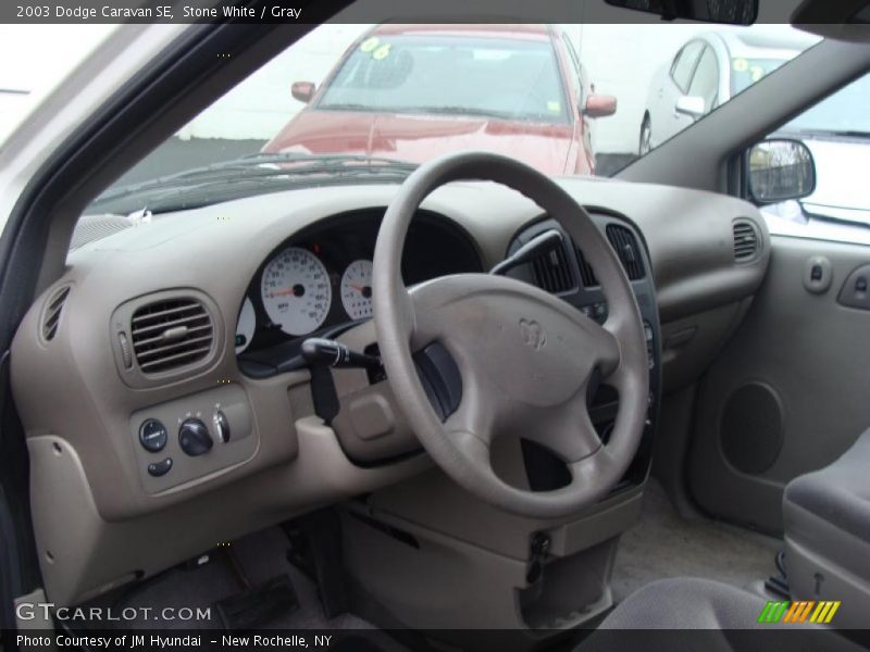 Stone White / Gray 2003 Dodge Caravan SE