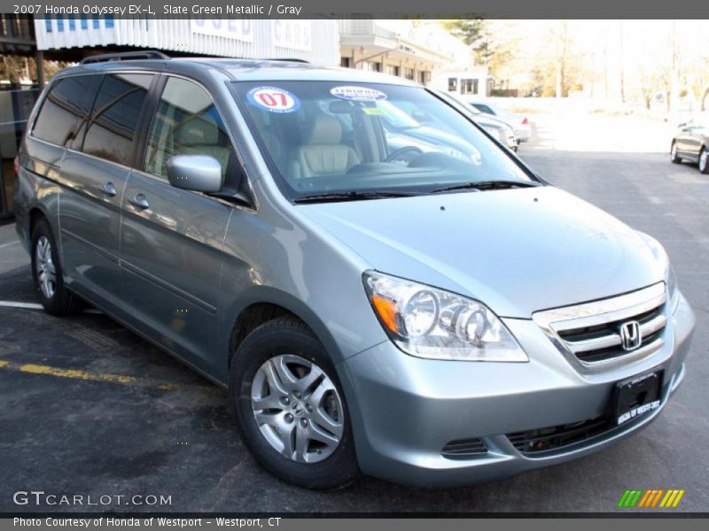 Slate Green Metallic / Gray 2007 Honda Odyssey EX-L