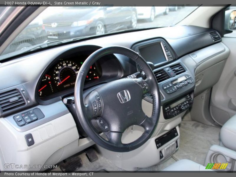 Slate Green Metallic / Gray 2007 Honda Odyssey EX-L