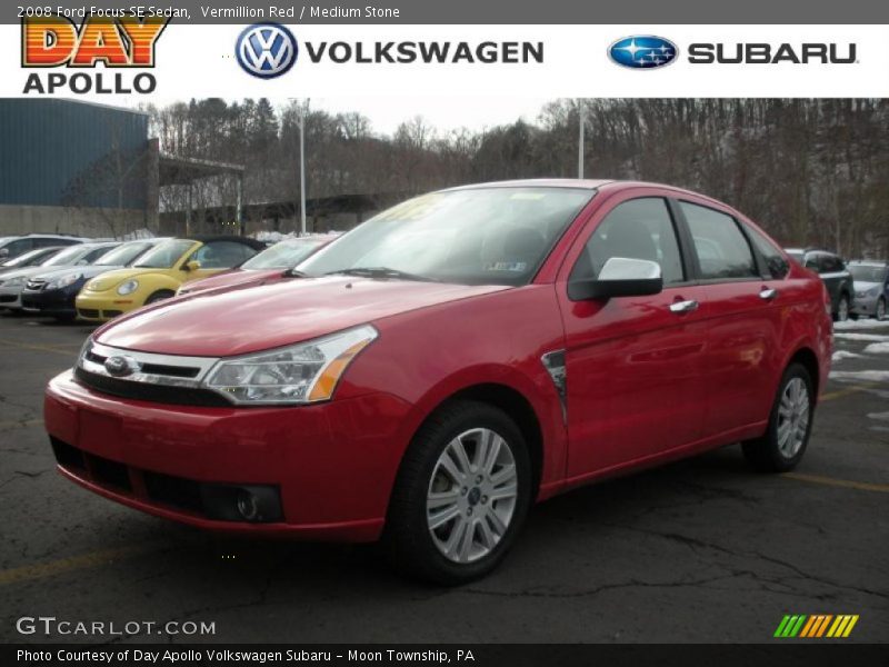 Vermillion Red / Medium Stone 2008 Ford Focus SE Sedan
