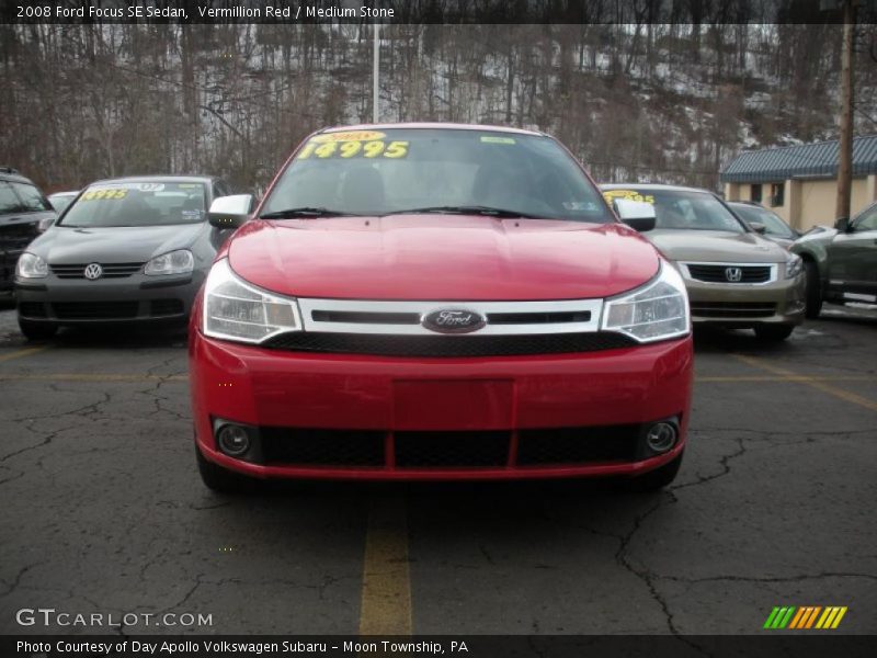 Vermillion Red / Medium Stone 2008 Ford Focus SE Sedan