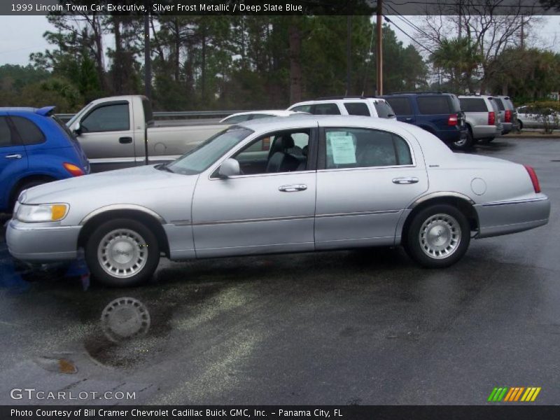 Silver Frost Metallic / Deep Slate Blue 1999 Lincoln Town Car Executive