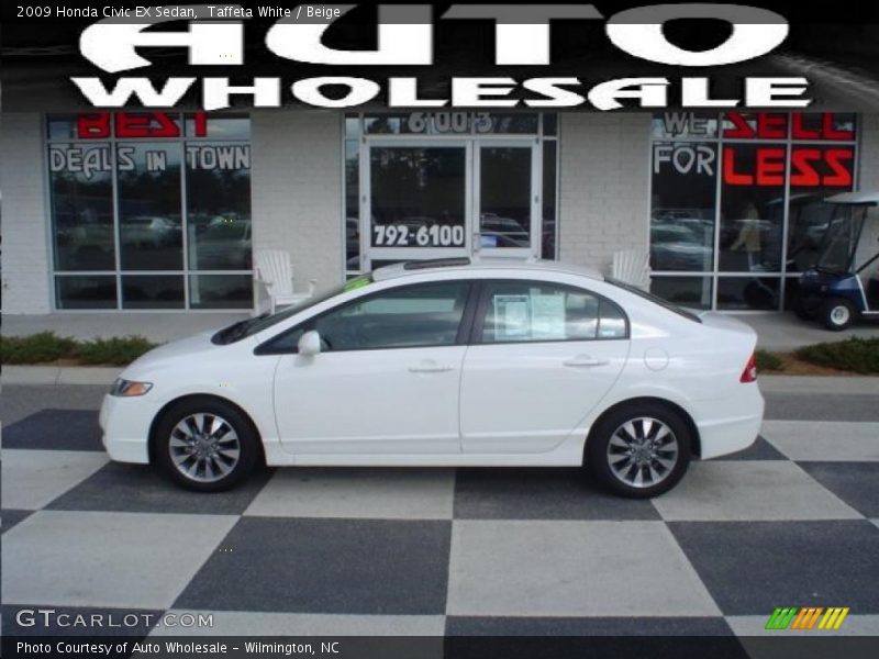Taffeta White / Beige 2009 Honda Civic EX Sedan