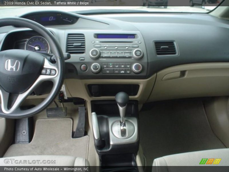 Taffeta White / Beige 2009 Honda Civic EX Sedan