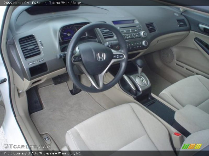 Taffeta White / Beige 2009 Honda Civic EX Sedan