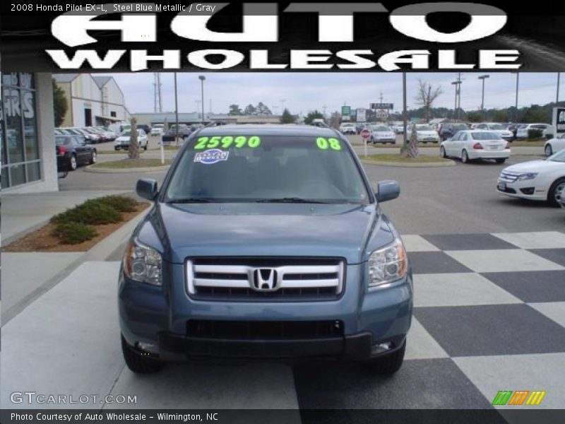 Steel Blue Metallic / Gray 2008 Honda Pilot EX-L