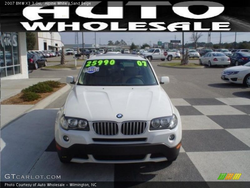 Alpine White / Sand Beige 2007 BMW X3 3.0si