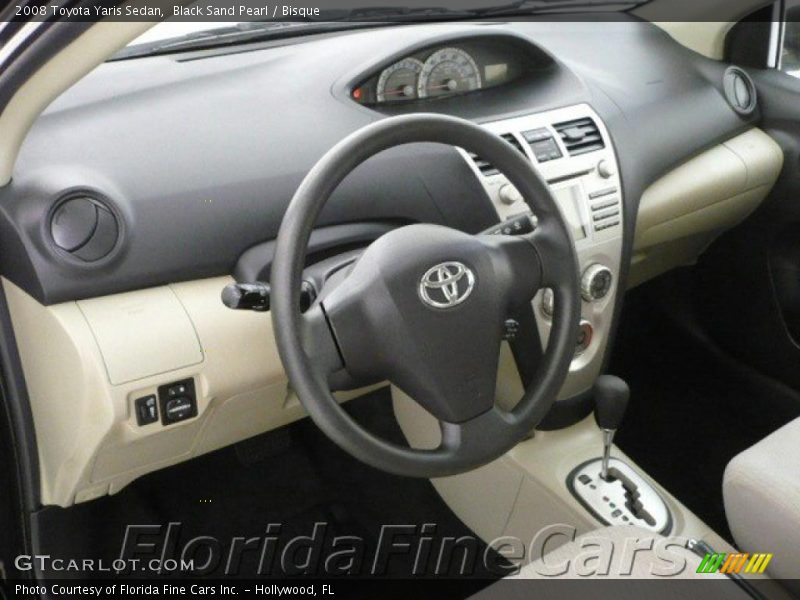 Black Sand Pearl / Bisque 2008 Toyota Yaris Sedan