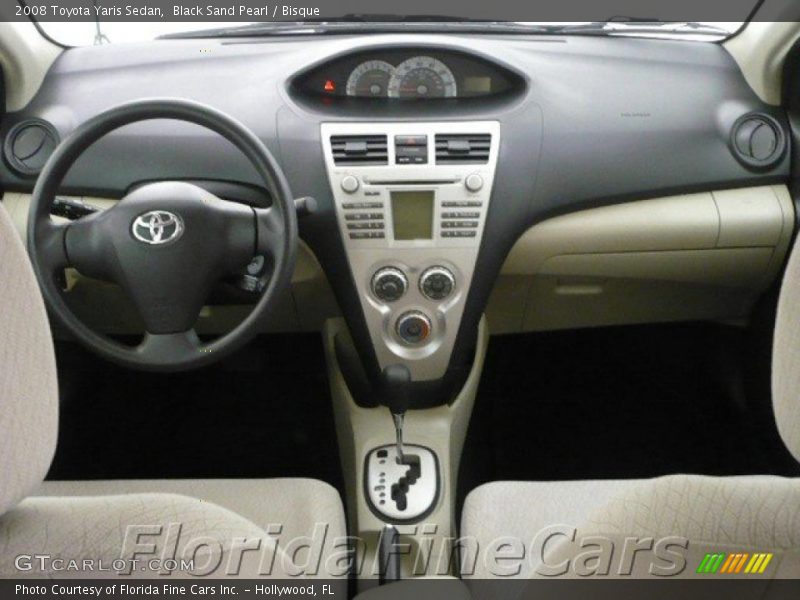 Black Sand Pearl / Bisque 2008 Toyota Yaris Sedan