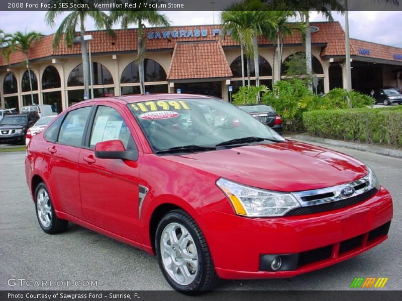 Vermillion Red / Medium Stone 2008 Ford Focus SES Sedan