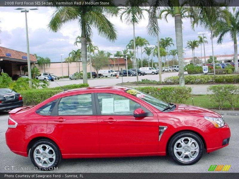 Vermillion Red / Medium Stone 2008 Ford Focus SES Sedan