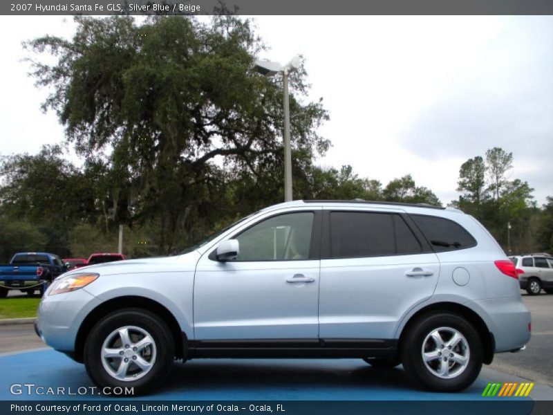 Silver Blue / Beige 2007 Hyundai Santa Fe GLS