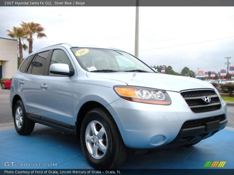 Silver Blue / Beige 2007 Hyundai Santa Fe GLS