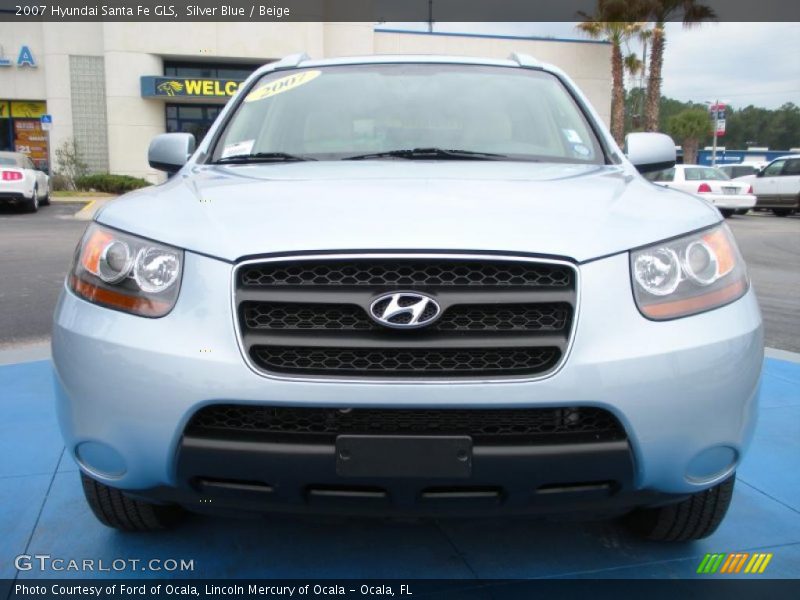 Silver Blue / Beige 2007 Hyundai Santa Fe GLS