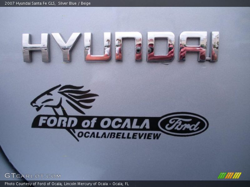 Silver Blue / Beige 2007 Hyundai Santa Fe GLS