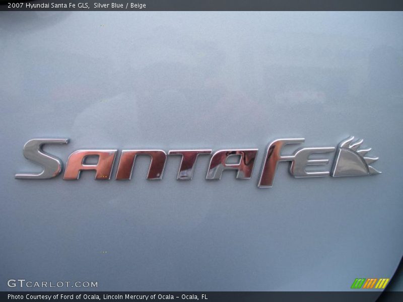 Silver Blue / Beige 2007 Hyundai Santa Fe GLS