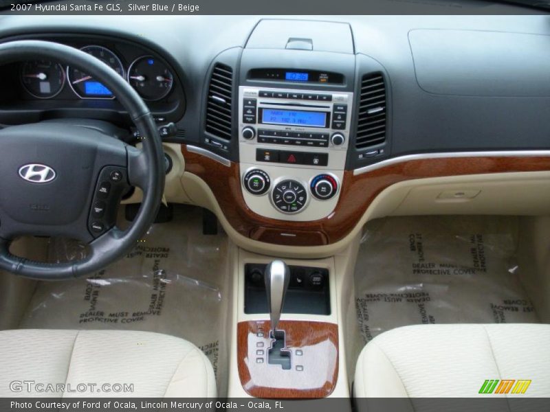 Silver Blue / Beige 2007 Hyundai Santa Fe GLS