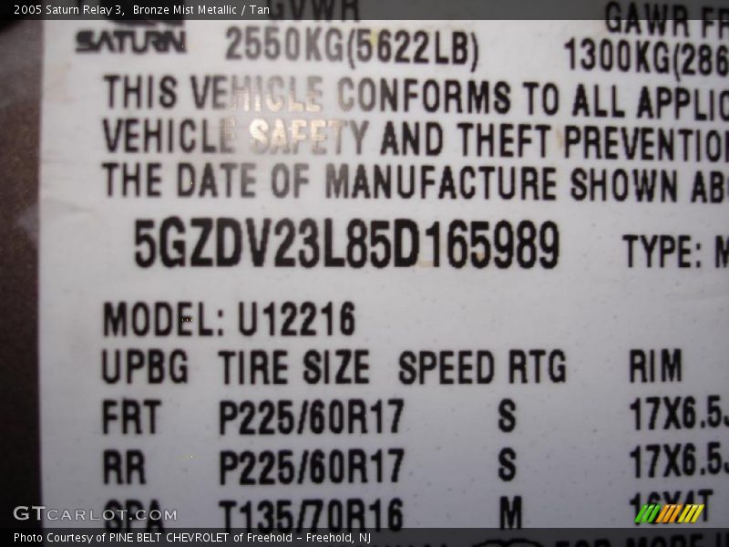 Bronze Mist Metallic / Tan 2005 Saturn Relay 3