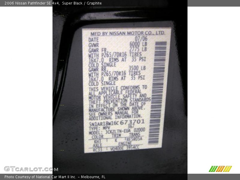 Super Black / Graphite 2006 Nissan Pathfinder SE 4x4
