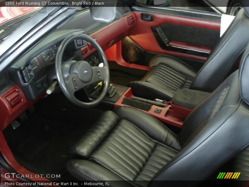 Bright Red / Black 1988 Ford Mustang GT Convertible