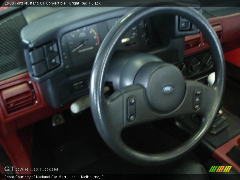 Bright Red / Black 1988 Ford Mustang GT Convertible