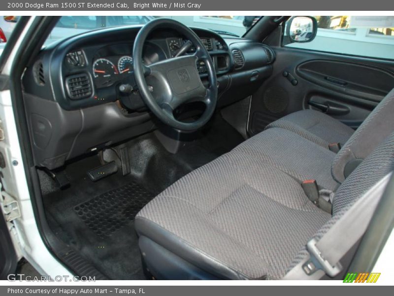 Bright White / Mist Gray 2000 Dodge Ram 1500 ST Extended Cab