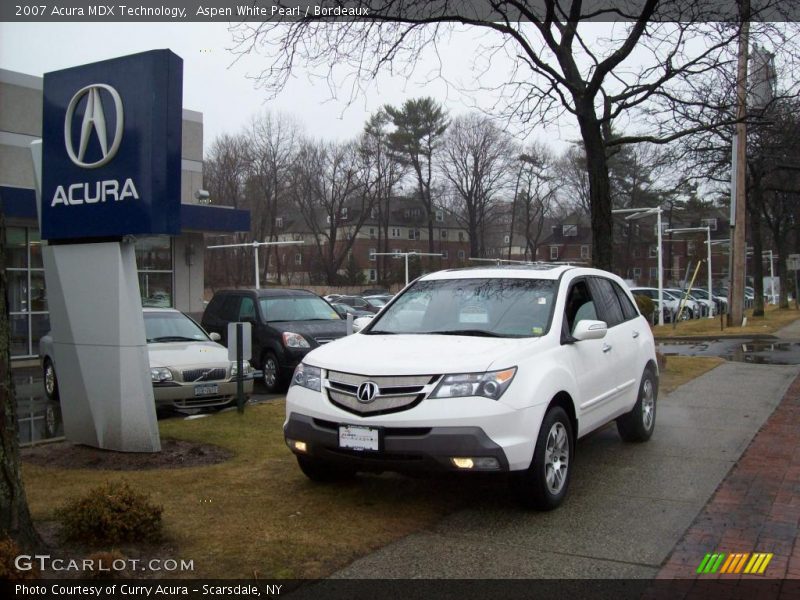 Aspen White Pearl / Bordeaux 2007 Acura MDX Technology