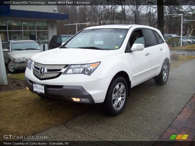 Aspen White Pearl / Bordeaux 2007 Acura MDX Technology