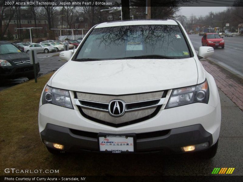 Aspen White Pearl / Bordeaux 2007 Acura MDX Technology